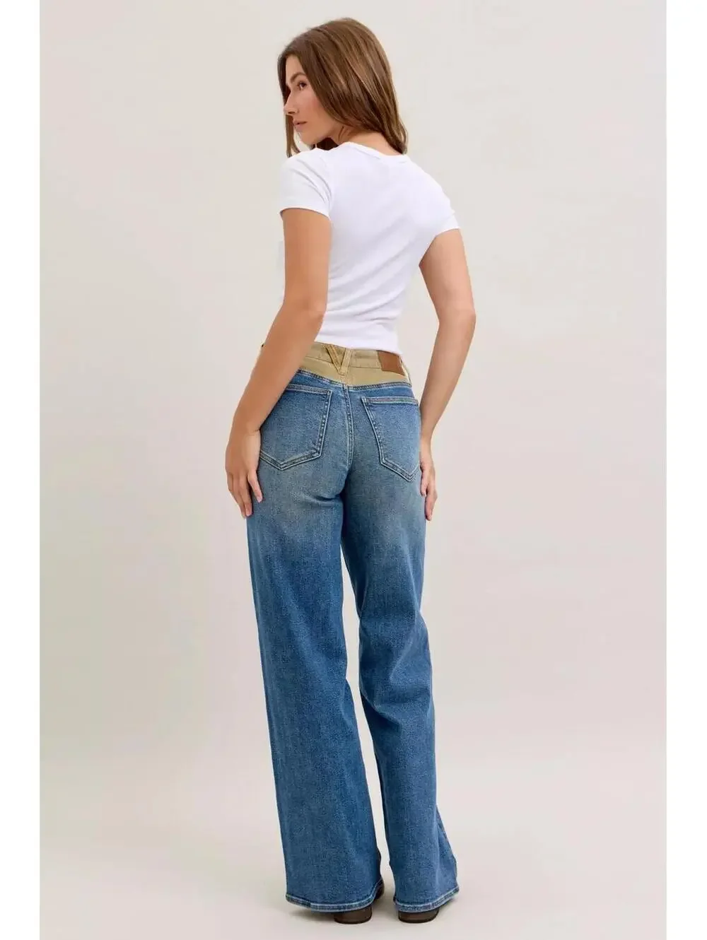 Judy Blue MR Column Straight Jeans with Corduroy Waist